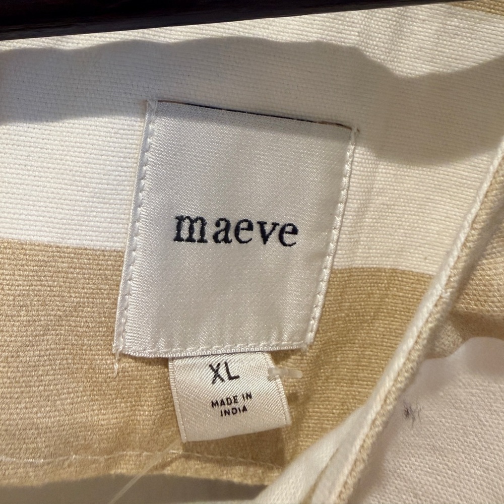 NWT Maeve Size XL Icon Crop Cotton Tank Top Semolina Stripe - Picture 6 of 13